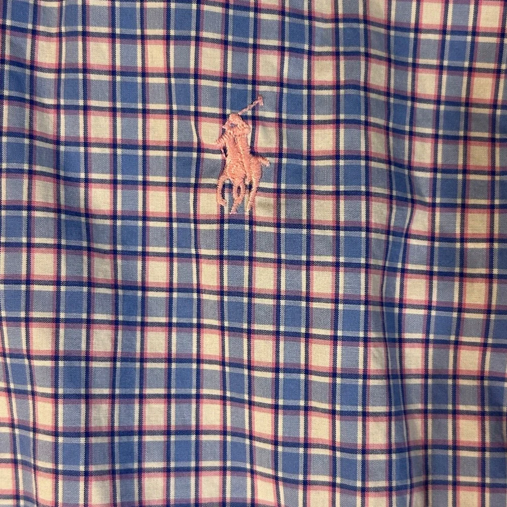 Polo Ralph Lauren Mens Slim Fit Plaid Button Down Shirt Blue Pink White Small